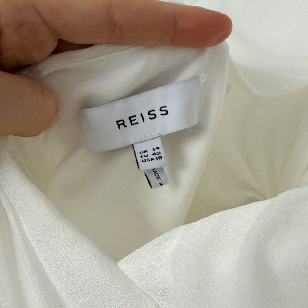 Reiss Ellie Long Sleeve Romper White Size 10 NWOT - Picture 5 of 9